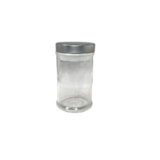 Clear Glass Candle Vessel with Silver Lid - 4oz
