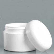 Double Wall Straight Sided Jars with White Dome Caps - 1oz