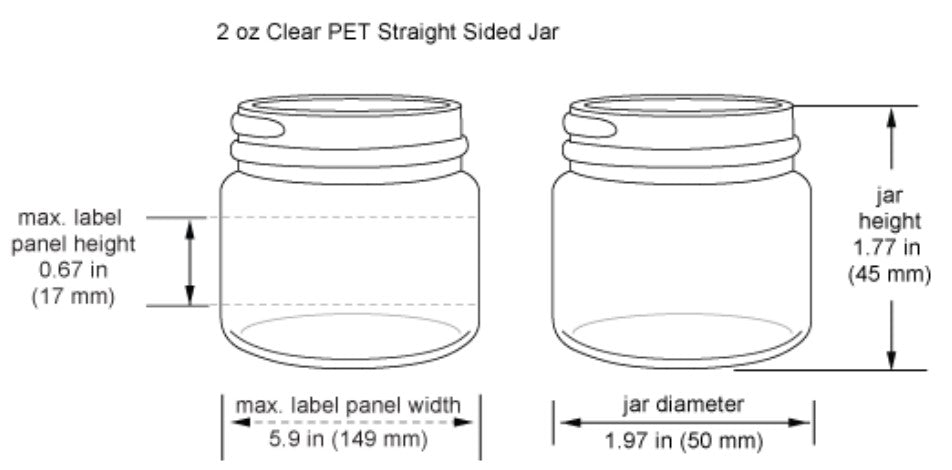 Single Wall Clear PET Jar - 2oz
