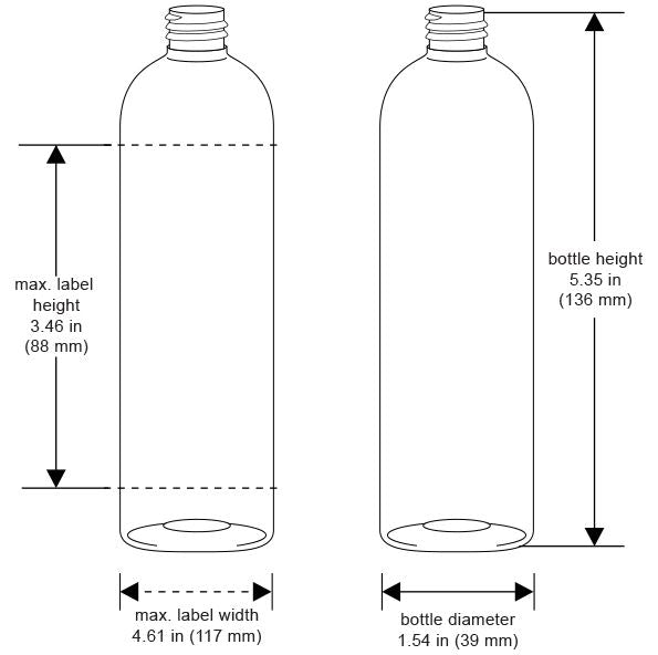 Cosmo Round Black PET Bottle - 4oz