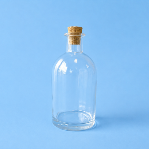Round Glass Tall Bottle - Clear - 250ml