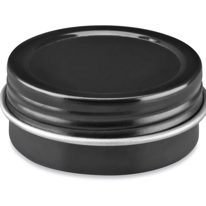Metal Tin - 1/2oz Round with Twist Top Lid - Black