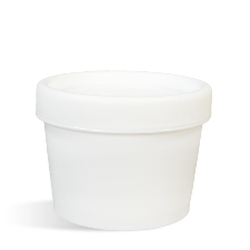 Plastic Pot & Lid Set - White - 100 ml