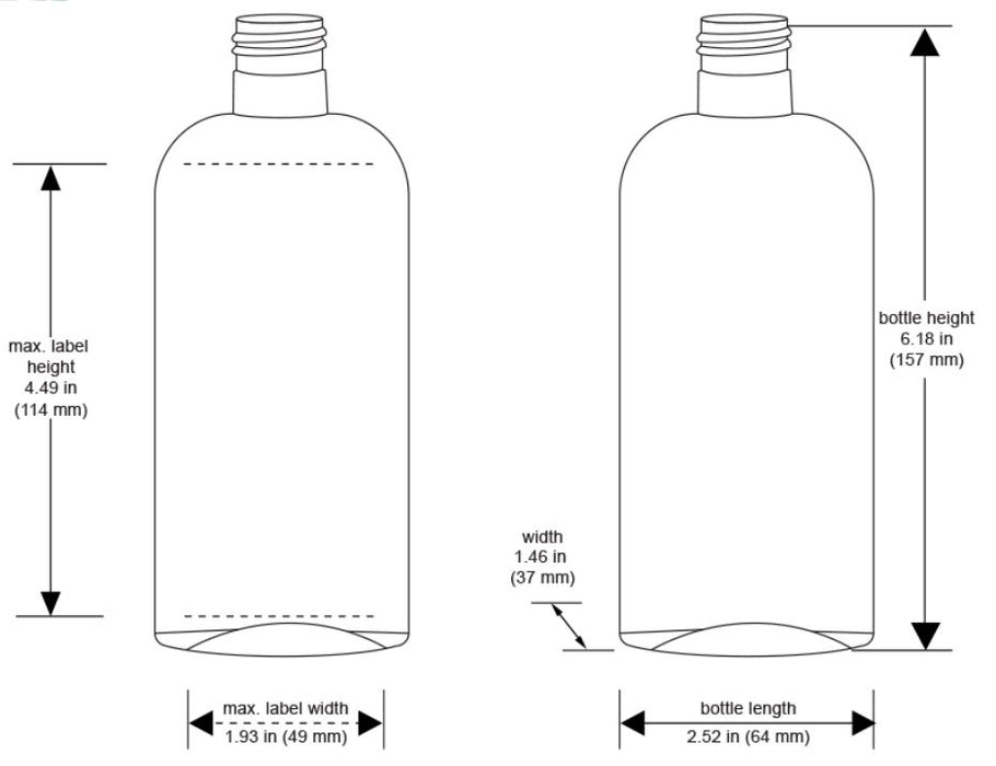 Cosmo Oval Clear PET Bottle - 8oz