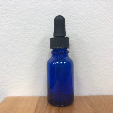 Blue Glass Bottle with Glass Tube Dropper - 15ml